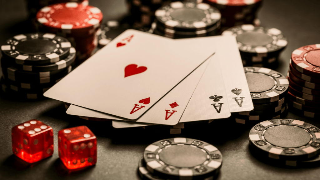 Playing cards and casino chips